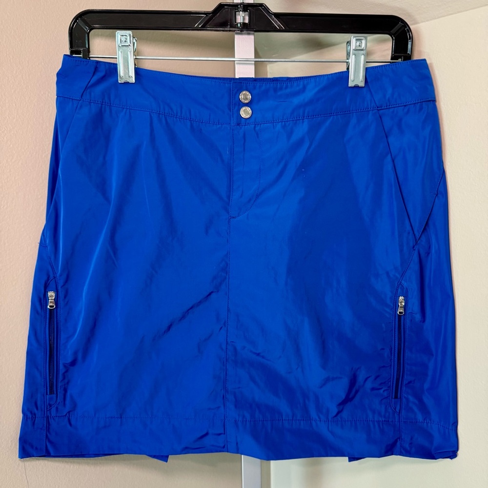 Ralph Lauren Golf Skort Royal Blue Zippered Pockets Back Pleats Size 2 E13